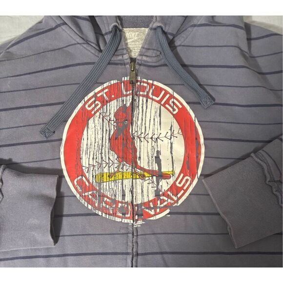 ST LOUIS CARDINALS NIKE FULL ZIP HOODED JACKET HOODIE MENS XL MLB BASEBALL BLUE - Picture 4 of 9